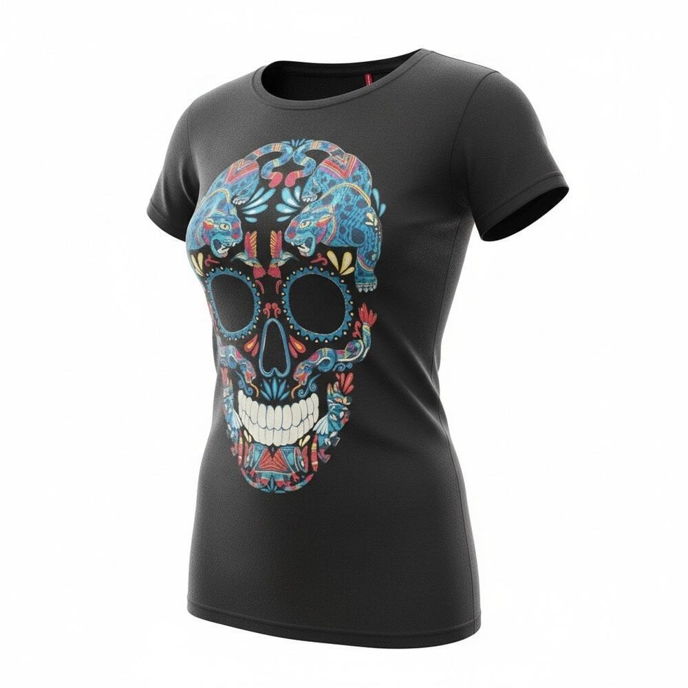 Ay Güey! Viscose blend  Día de los Muertos Tshirt XL Fitted